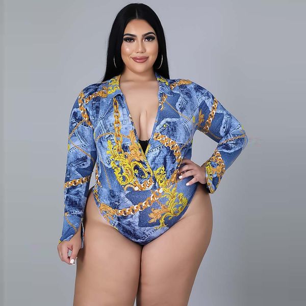 Calças femininas de duas peças, blusas, camisas, estampa de arte, mangas compridas, cor azul, macacão casual com calças compridas para primavera, verão, corrente, padrão, poliéster, terno plus size