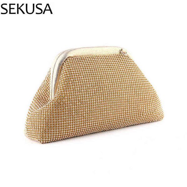 

evening bags hobos design rhinestones women evening bags golden soft rhinestones clutches party diamonds shoulder handbags 220321