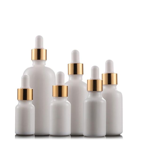 Garrafas de perfume de óleo essencial de porcelana branca e garrafas líquidas de reagente garrafa de aromaterapia de reagente 5ml-100ml por atacado SN4308