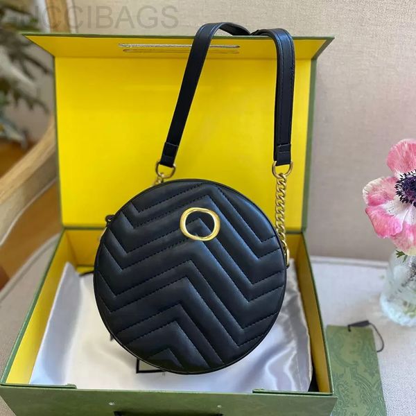 

designer luxury fashion bags mini body pu circular metal lady chain woman single cross shouler