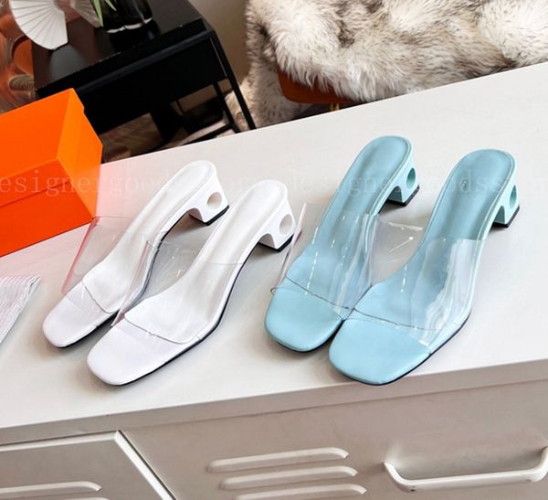 Slaytlar tasarımcı yaz yeni pvc sandal kristal açık seksi topuklu kristal kadınlar şeffaf topuk sandalet terlik pompalar kadın ayakkabıları boyut 35-44