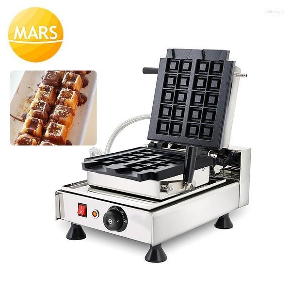 Snack Crispy Waffle Buns Maker para fazer cubos picadas de waffo placas de ferro rotativas quadradas1 Phil22