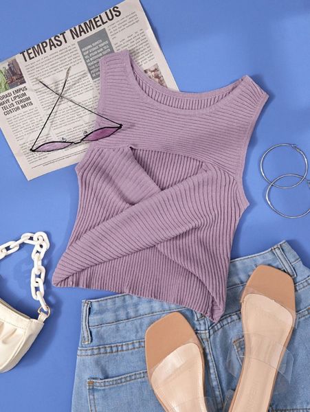 

cross wrap ribbed knit u9f3#, White;black