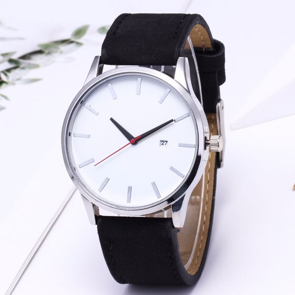 

men watches leather quartz wristwatches men's business watch wristwatch casual clock men life waterproof 32mm, Slivery;brown