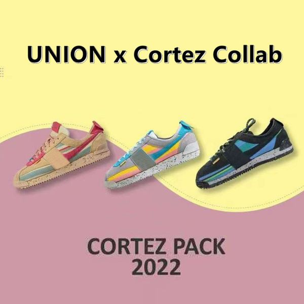 

2022 union x cortez collab mens running shoes black blue rainbow men women trainers sports sneakers dr1413-200 dr1413-002 kqf6