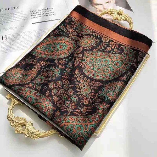 

designer silk head scarf new silk scarf womens super large 140 square scarf temperament fashion neck protection warm foreign style high-grad, Blue;gray