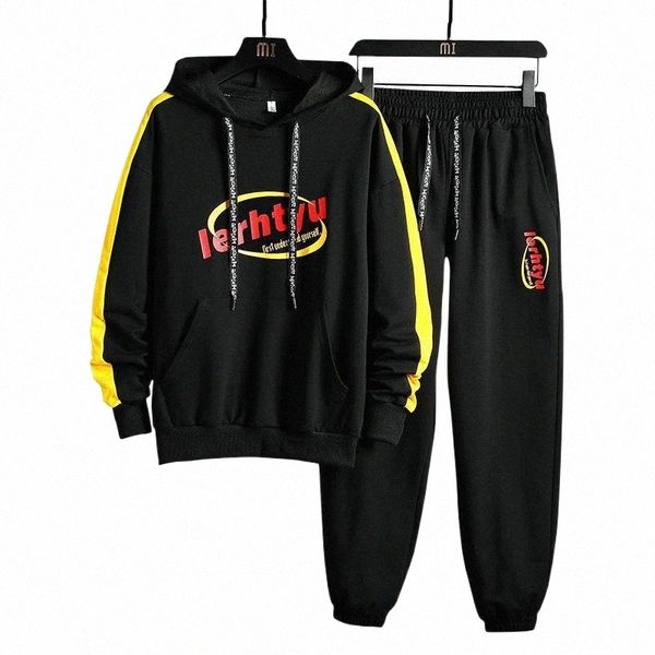 

men's tracksuits man tracksuit set cotton sweat survetement homme 2 piece suit sweatshirts sweatpants fitness jogging sport clothesmen&, Gray
