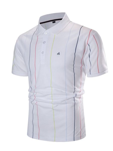 

men block striped letter embroidery polo shirt a4qb#, White;black