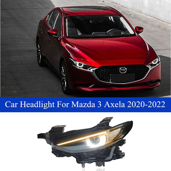 LED Daily Running Head Light per Mazda 3 Axela 2020-2022 Dynamic Turn Signal High Beam Car Headlight Assembly