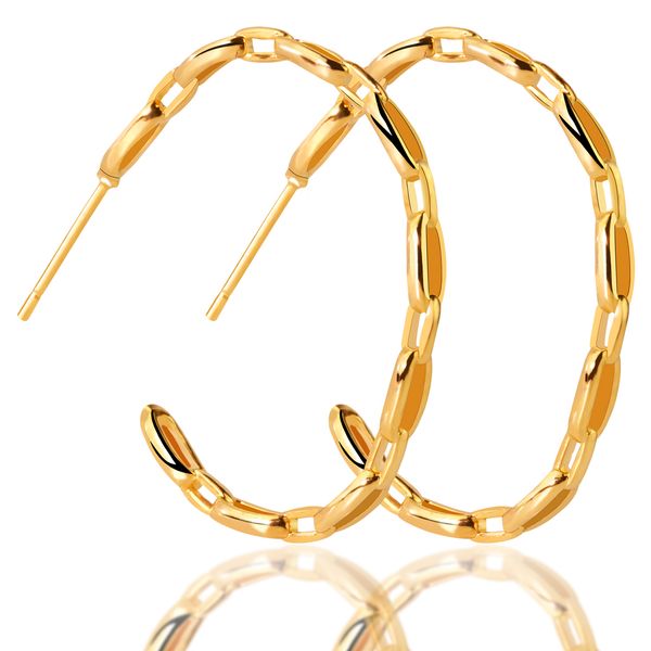 

hoop earrings stud for women small 14k gold plated lightweight pearl hoops for girls, Golden;silver