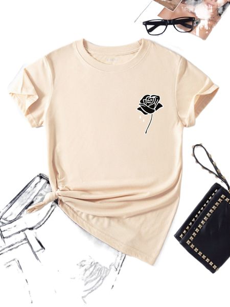 

floral print tee d3oe#, White