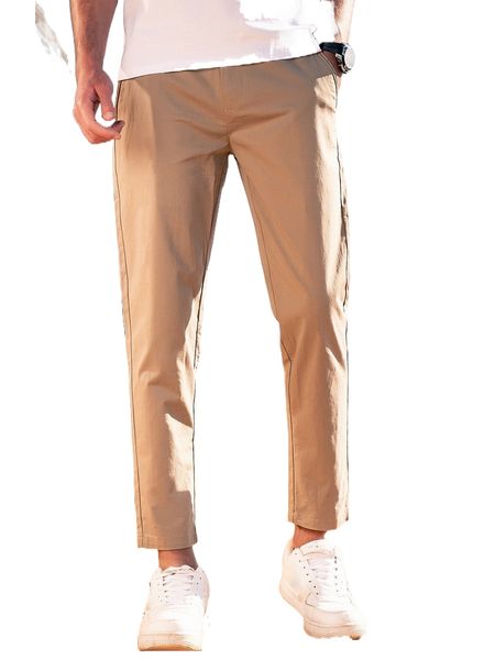 

men slant pocket carrot pants 17gs#, Black