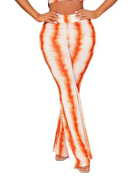 

sxy tie dye flare leg pants w9wo#, Black;white