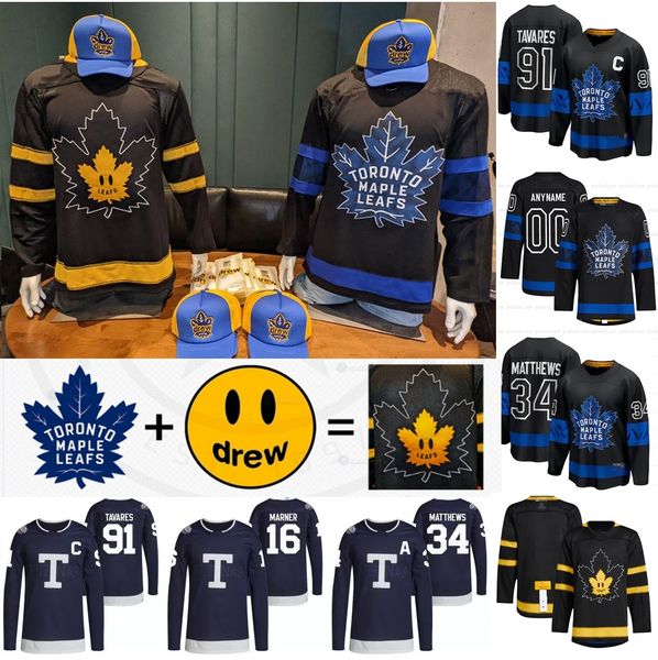 

auston matthews 2022 maple leafs new black reversible third jersey mark giordano mitchell marner jack campbell john tavares t.j. brodie morg, Black;red