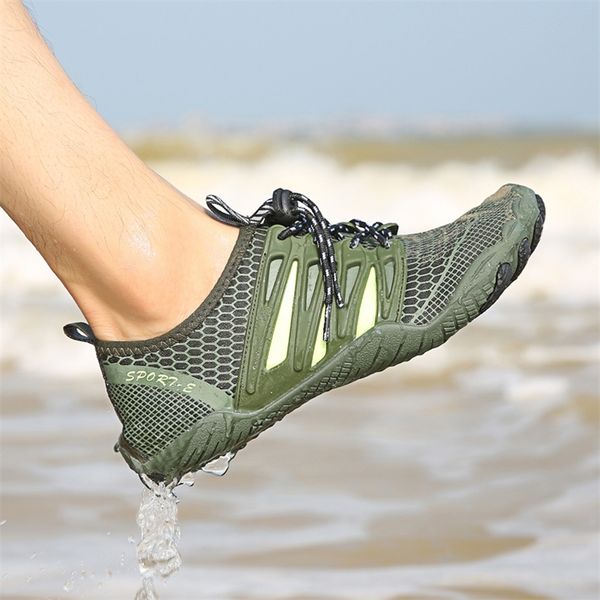 

mens quick-dry wearproof barefoot beach shoes breathable non slip wading womens water seaside upstream aqua 220610, Black