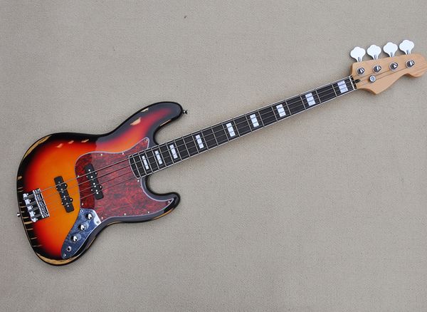 Tobacco Sunburst Relic 4 Strings Electric Jazz Bassi Guitar com Fingerboard de Rosewood