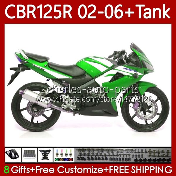 + Крышка бака для Honda CBR-125 CBR 125 R CC 125R 2002-2006 Кузов 1245R 2002-2006 Кузов 124Но.142 CBR-125R 125CC CBR125R 02 03 04 05 06 CBR125RR 2002 2003 2004 2005 2006 OEM Fairing Green White