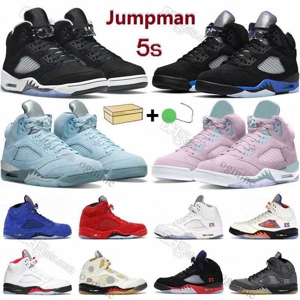 

2022 basketball shoes men 5s raging red 5 stealth 2.0 fire what the white cement metallic international flight oreo jumpman mens sports, Black
