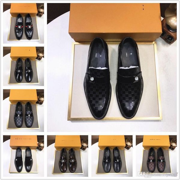 

aa designer luxury men formal shoes solid color pointed toe businesss casual shoes laceup business lowbreathable nonslip new mens oxford sho, Black