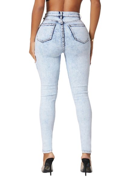 

sxy high waisted ripped light wash skinny jeans m5ug#, Blue