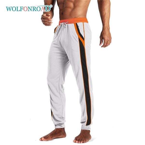 

wolfonroad breathable loose fit men's casual sports pants sportswear gym workout training pants yoga running pants trousers 201203, Black
