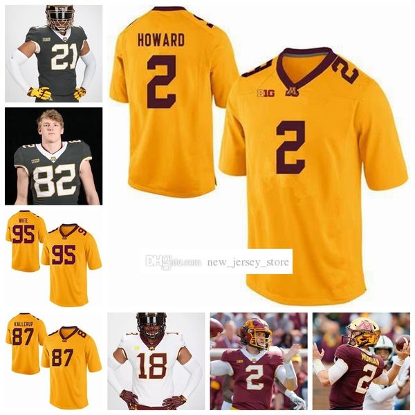 

ncaa custom minnesota golden college gophersÂ football jerseys stitched mohamed ibrahim brevyn spann-ford eric decker sam renner jersey, Black