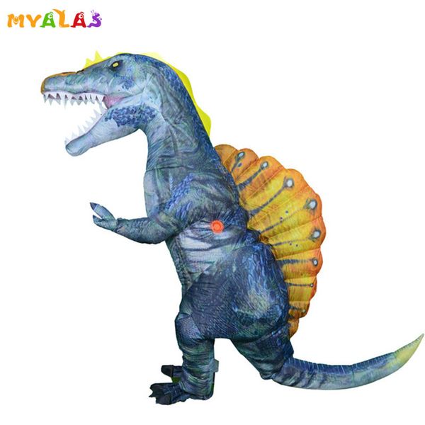 Costume da bambola mascotte Spinosaurus Costumi gonfiabili di dinosauro di Halloween per donne adulte Uomini Full Body Blowup Carnival Abbigliamento divertente per mascotte