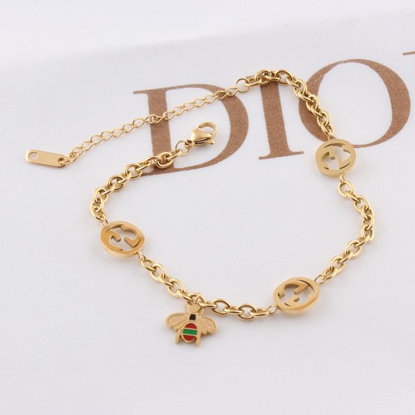 

15style stainless steel bracelet gold plated designer bracelets luxury jewelry bangle gold-plated never fade not allergic, Black