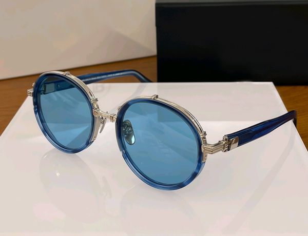 

silver blue retro round sunglasses mens glasses women sun shades gafas de sol uv eyewear with box, White;black