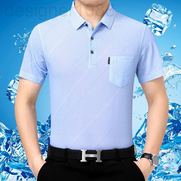 

men's polos designer 2022 summer new middle-aged and elderly polo shirt business thin men's casual loose short sleeve dad 4i36, White;black