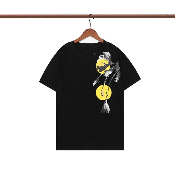 

men's t-shirts street fashion casual t pullover floral short sleeve couple t shirt black white s-xxl 02, White;black