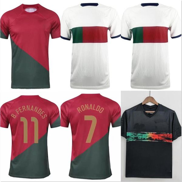 

s-4xl 2022 joao felix portuguese soccer jersey sanches ruben neves football shirt bernardo bruno fernandes camisa de futebol men kids kits q, Black;yellow