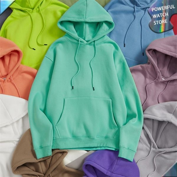 

men's hoodies sweatshirts 2023 autumn winter upgrade 345g fleece solid color men's oversized 31 loose hooded couple's sweatsh, Black