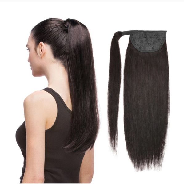 

european and american women straight human hair extensions, Black