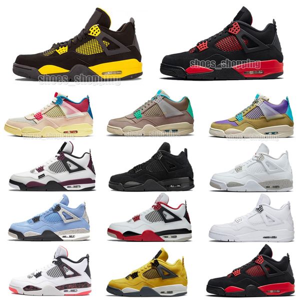 

university blue 4s pure 4 shoes air nikes nik jorden jorda jordens jordam jordan oreo men woman baskets shoes sail lightning cats sneakers t, Black