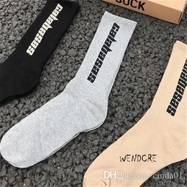 

mens socks season 6 calabasas skateboard fashion mens letter printed socks sports socks sockings hip hop 1998, Black