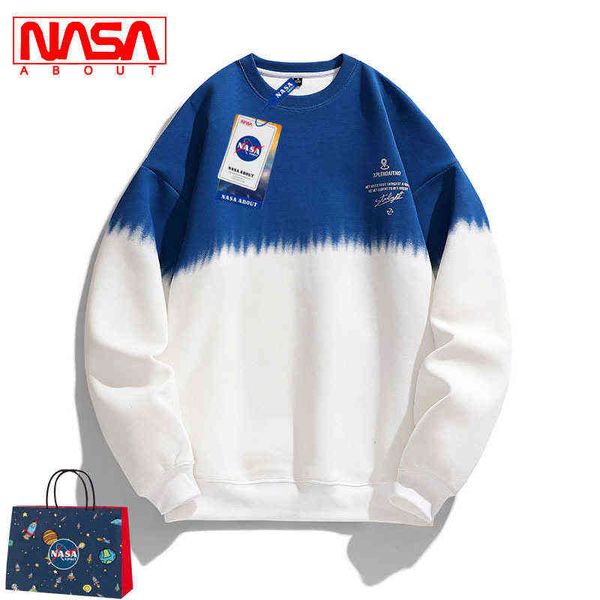 

hoodies sweatshirts designer hoodie nasa co branded fashion brand new sweater men's spring and autumn round neck trend versatile gradie, Black