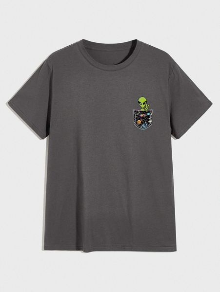 

men alien print tee h91h#, White;black