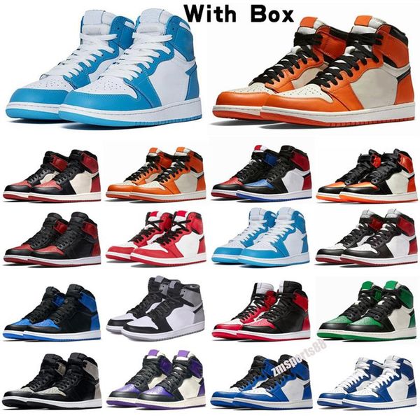 

2021 jump 1 men women basket ball shoes 1s smoke grey high og bio hack bloodline satin-snake university blue trainers sneakers wit252q, Black;brown