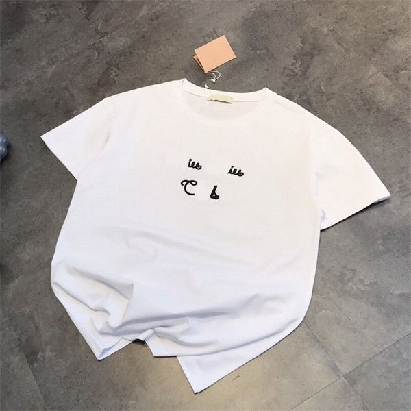 

2022 factory wholesale new spring and summer fashion letter three dimensional embroidery simple leisure fresh comfortable age reducing women, White