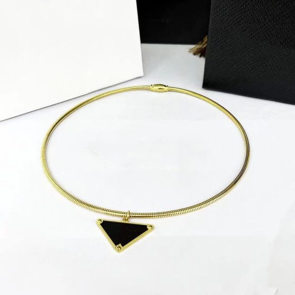 

gold chains silver designer necklaces luxurious design jewelry stainless steel black diamond charm fashion women inverted triangle pendant n