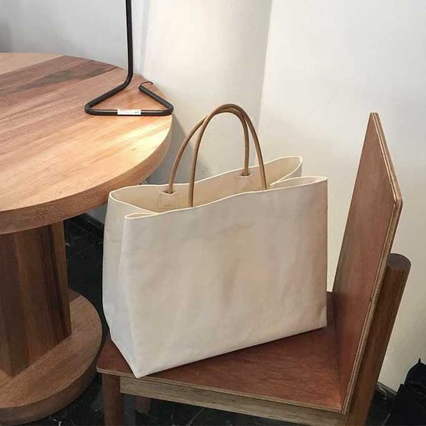

2022 korea dongdamen same simple large capacity canvas bag ins popular shopping bag handbag women's bag