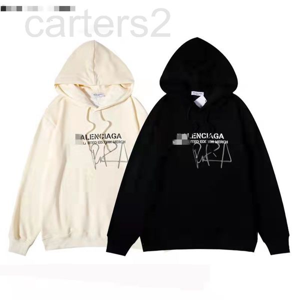

men's hoodies & sweatshirts designer early spring new balsi family letter printing loose lazy style and women's casual pullover ho, Black