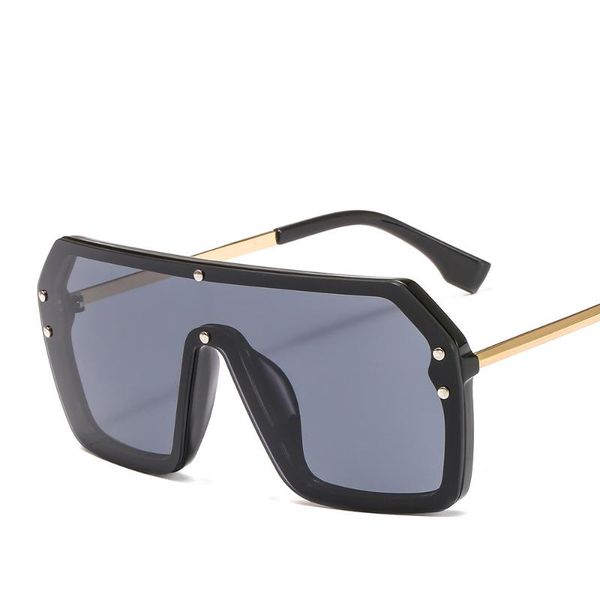 

sunglasses arrival 2022 futuristic women big square fashion ff logo oversized festival feminino, White;black