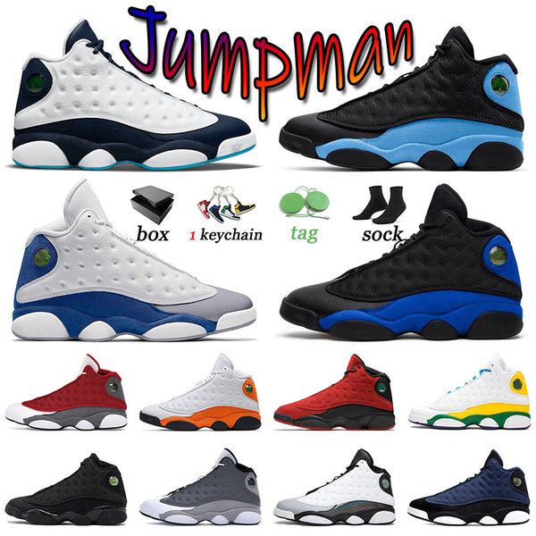 

big size 36-47 jumpman 13 basketball shoes french blue hyper royal 13s sneakers trainers barons alternate sports del sol university blue obs