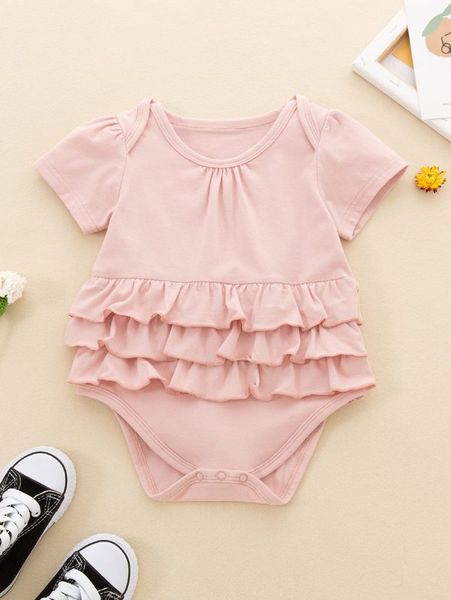 

baby girl multi-layer ruffle t-shirt bodysuit she, Blue