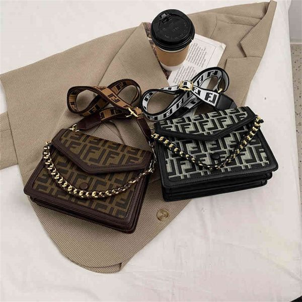 

new small red portable chain wide belt messenger square design purses online