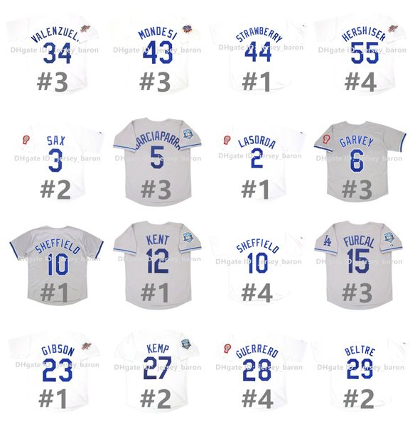 Винтаж 1981 La Baseball Jersey Lasorda Steve Garvey Piazza Hideo Nomo Manny Ramirez Ki Gibson 1988 World Series Fernando Valenzuela Orel Hershiser Chan Ho