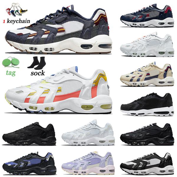 

big size us 11 authentic 96 96s running shoes triple black sport red white midnight navy men women trainers designer sneakers beach blackene, White;red