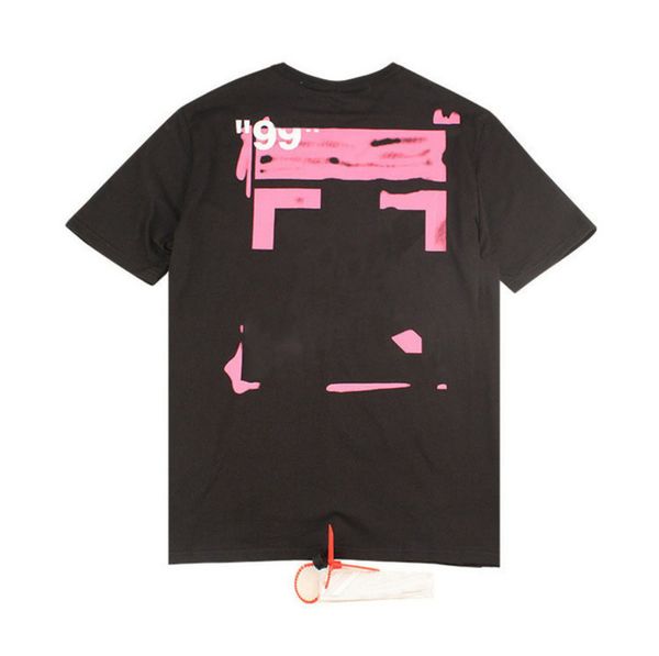 

classic brand fashion mens t shirts loose offs cotton men women t-shirt designers short sleeve letter oil paint tees black white shirt eur, White;black